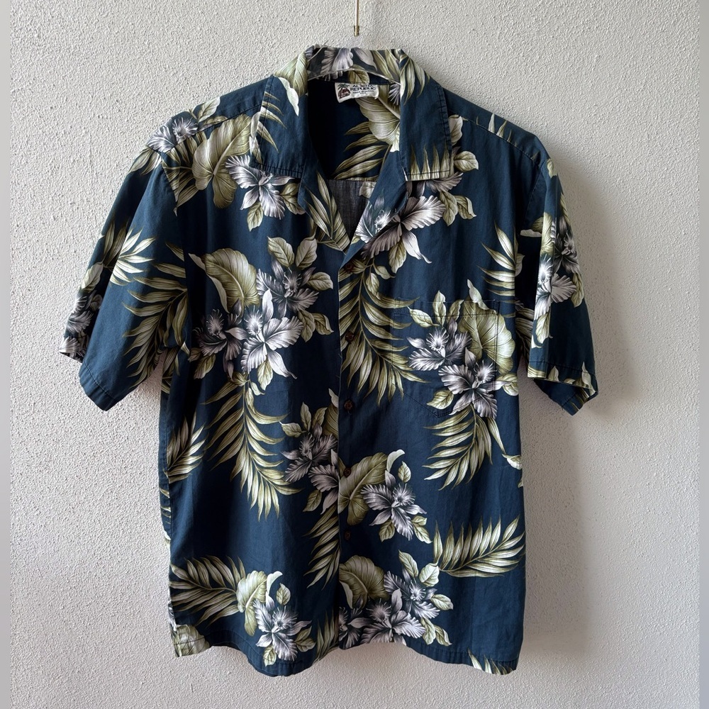 Aloha Republic Men’s Hawaiian Short‎ Sleeve Shirt L Tropical Luau Beach Vacation